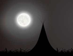 The Teepee Tent Under The Moonlight © lisheng2121