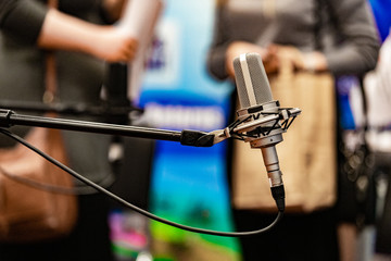 microphones at a radio studio