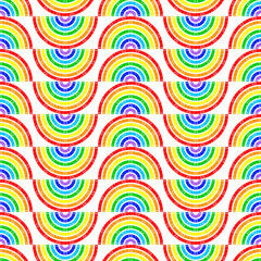 Rainbow. Seamless pattern. Childish cute graphic. Vector illustration for web design or print.