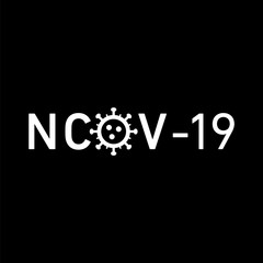Fototapeta na wymiar nCov 19 icon. Vector concept illustration of Covid-19 virus | flat design infographic icon white on black background