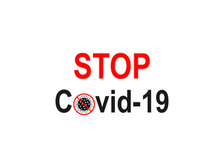Stop covid-19 icon. Vector illustration, flat design.