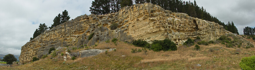 Fototapeta na wymiar Rocks at Vanished World Trail near Duntroon on South Island of New Zealand