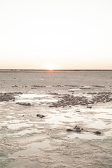 Sunset on the salt lake