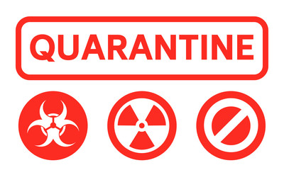 Quarantine Icons, Set of Logos Vectors Dangerous Stop Infection