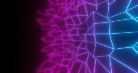 4K 80s Retro Sci-Fi Background blue purple