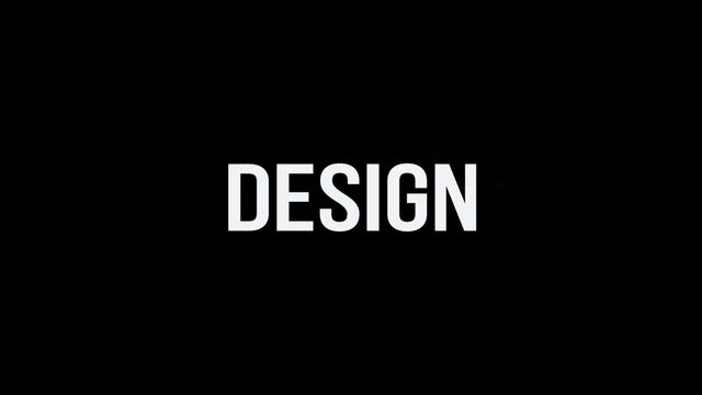 Design. Animation of Text With Glitch Effect. Alpha Channel