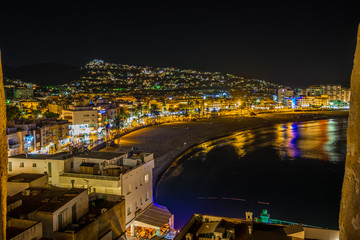 Naklejka premium Peniscola castle and town in Castellon, Spain.