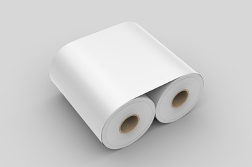 Blank Soft Toilet Paper Roll For Branding, 3d render illustration.