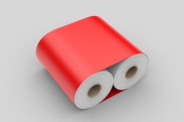 Blank Soft Toilet Paper Roll For Branding, 3d render illustration.