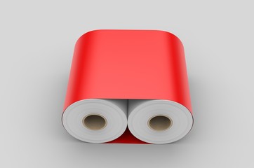 Blank Soft Toilet Paper Roll For Branding, 3d render illustration.