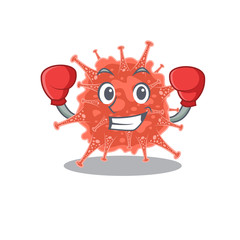 A sporty orthocoronavirinae boxing mascot design style