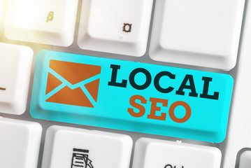 Handwriting text Local Seo. Conceptual photo helps businesses promote products and services to...