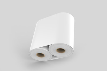 Blank Soft Toilet Paper Roll For Branding, 3d render illustration.