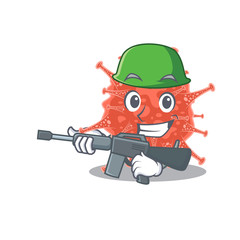 A picture of orthocoronavirinae as an Army with machine gun