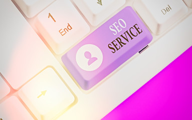 Conceptual hand writing showing Seo Service. Concept meaning techniques and procedures to increase...