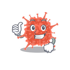 Cool orthocoronavirinae cartoon design style making Thumbs up gesture