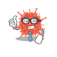 orthocoronavirinae Businessman cartoon character with glasses and tie