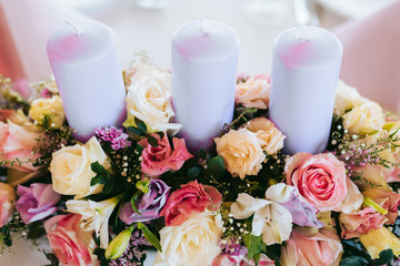 candles and flowers