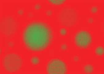 Green dot digital painting , red background