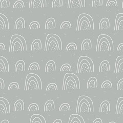 Seamless pattern with abstract decor elements on a neutral background. flat simple vector. hand drawing. design for fabric, textile, wrapper, print