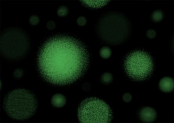 Green dot digital painting , black background