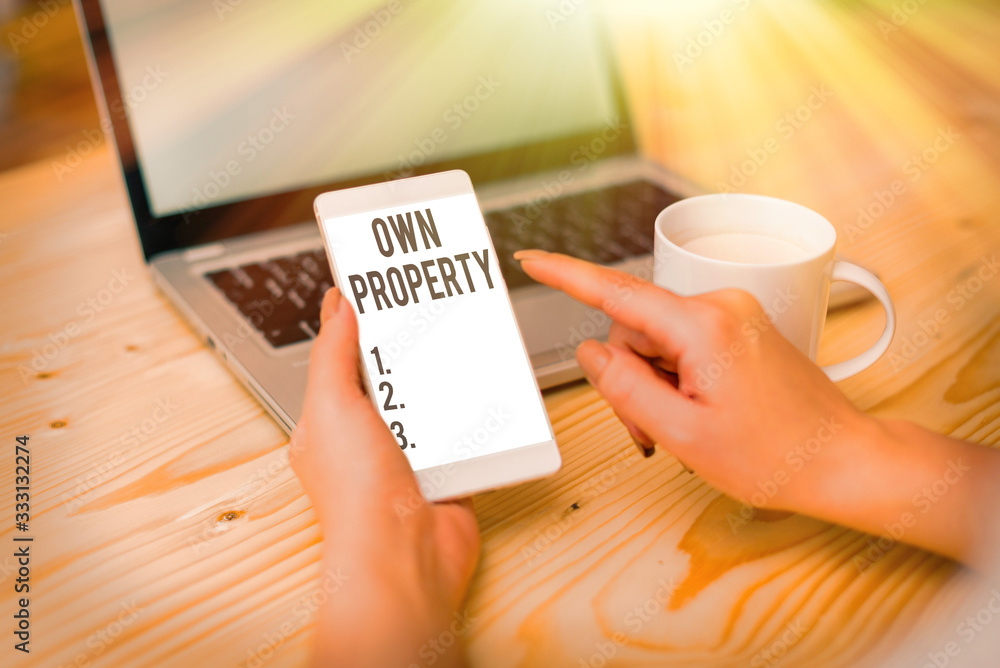 Aufkleber text sign showing own property. business photo text things that you own and can take it with you mov