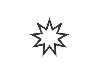 Bahai, religious icon. Vector illustration, flat design.