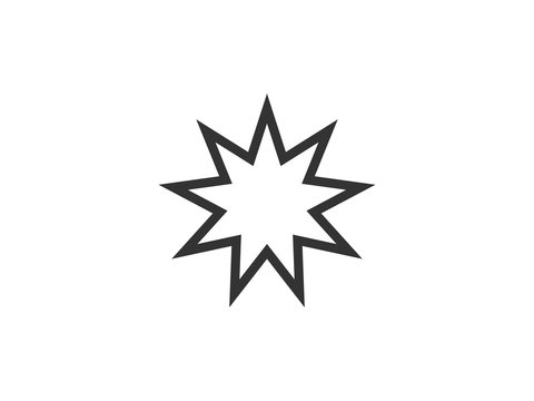 Bahai, religious icon. Vector illustration, flat design.