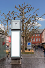 Blank billboard with copy space for your text message on the boulevard of the German city of Mainz