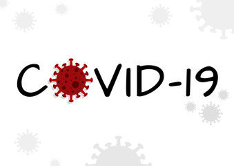 COVID-19. Coronavirus COVID-19 virus symbol. Icon. Novel coronavirus outbreak. Prevention of covid. Global pandemic alert. Covid-19 outbreak. Isolated vector illustration.