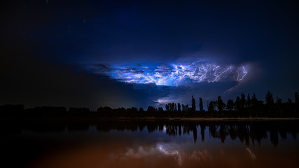 Lightning storm over water