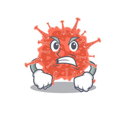Orthocoronavirinae cartoon character design with angry face