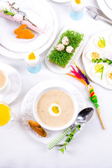 Easter in Polish: sour flour soup for Easter breakfast (Żurek)