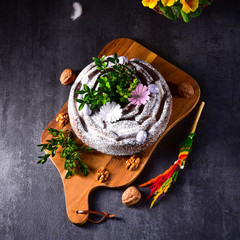 Polish Easter cake with nuts and chocolate