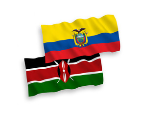Flags of Kenya and Ecuador on a white background