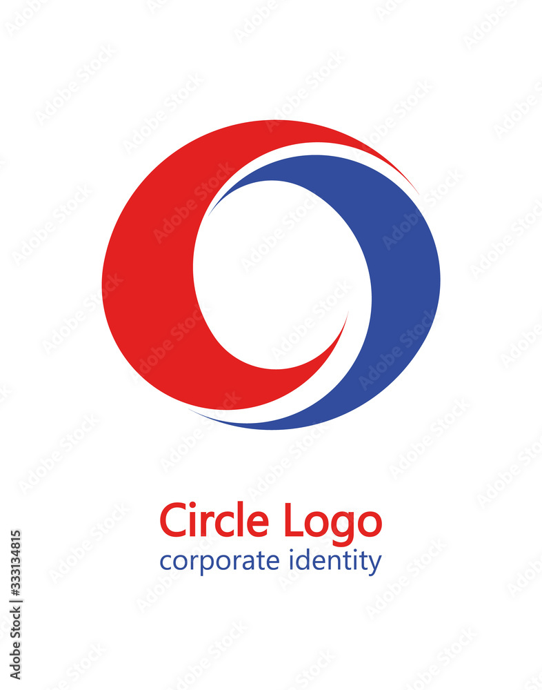 Poster vector dynamic circle logo suitable for corporate identity. the symbol of an infinite cycle of color