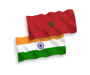 Flags of India and Morocco on a white background