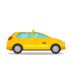 Fototapeta premium taxi car illustration design element. flat icon.