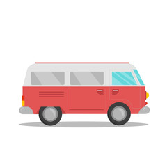 mini van illustration design element. flat icon.
