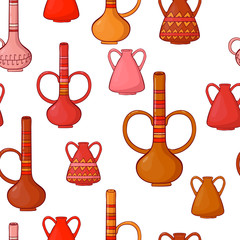  seamless pattern. multi-colored jugs. vector