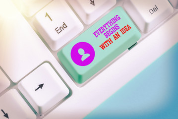 Word writing text Everything Begins With An Idea. Business photo showcasing steps you take to turn...