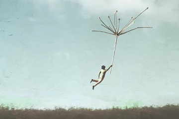 surrealer mann, der frei in den himmel fliegt © fran_kie