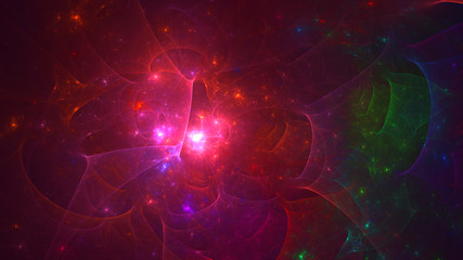 3D rendering abstract fractal light background