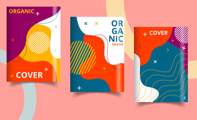 Book cover design annual report, magazine. Business vector set. Vector illustration