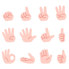Hand sign illustration Set Vector