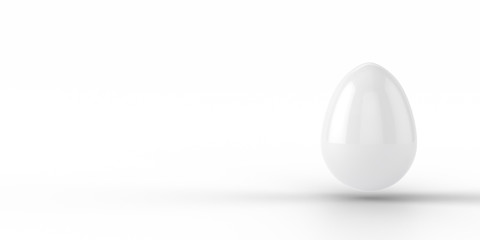 White easter egg on white background
