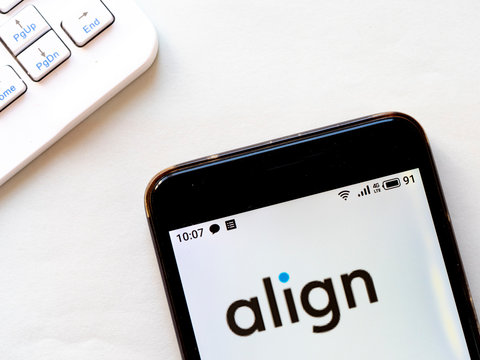In this photo illustration Algin Technology logo is seen displayed on a smartphone