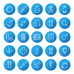 Medical icons set in line style. Modern design icon, symbol, and logo