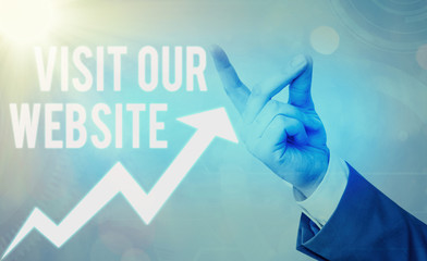 Conceptual hand writing showing Visit Our Website. Concept meaning visitor who arrives at web site...