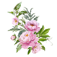  peonies with grass